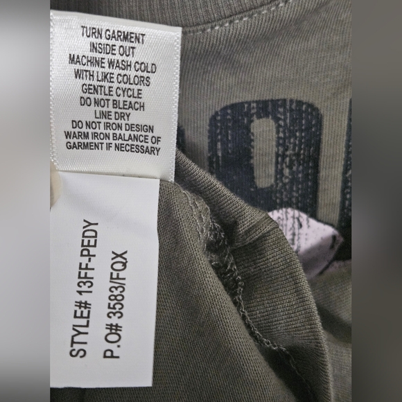 SELF❤️E Army Green Floral Statement Graphic Cropped T-Shirt - Sz XS - Picture 6 of 6